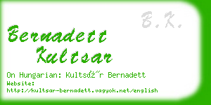 bernadett kultsar business card